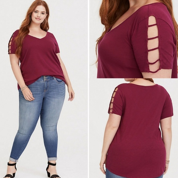 torrid Tops - Torrid Ladder Sleeve Tee. NWT